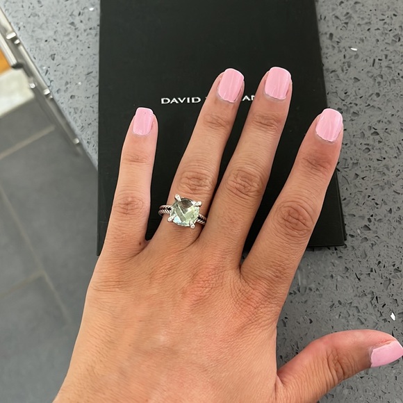 David Yurman Jewelry - David Yurman Chatelaine Ring with Prasiolite and Pavé Diamonds